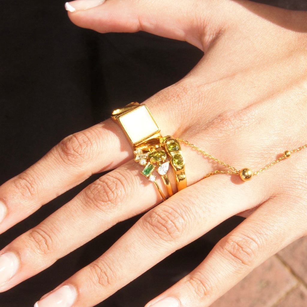 Olive Green Diamond Ring