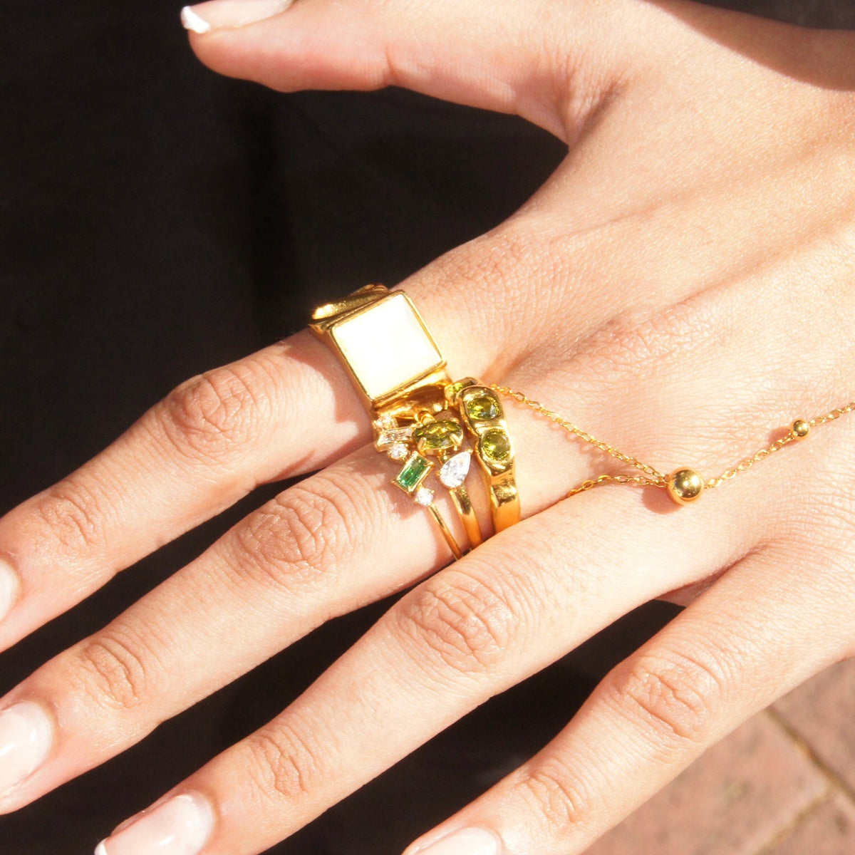 Olive Green Diamond Ring