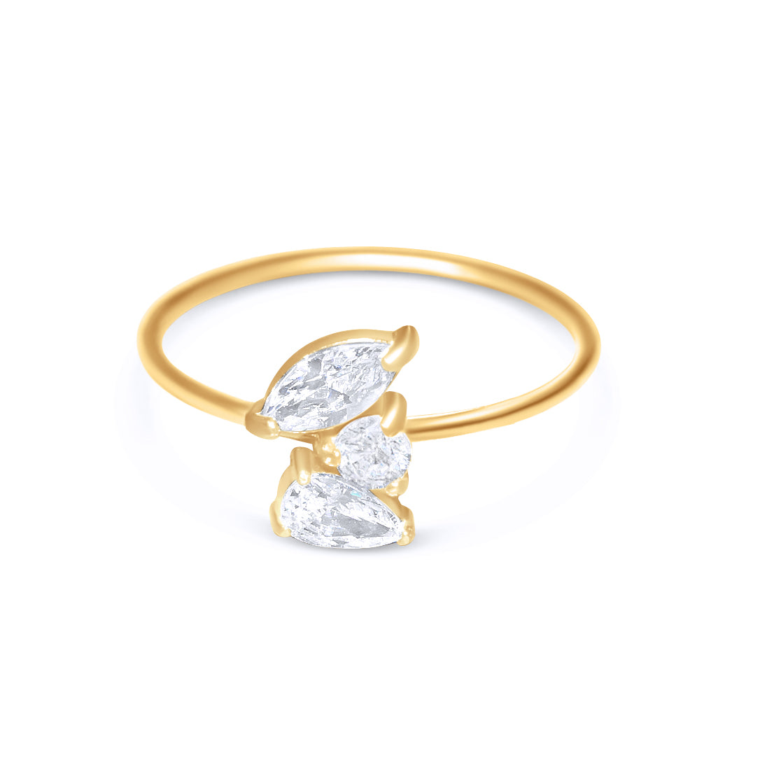 Three Diamond Cluster Ring