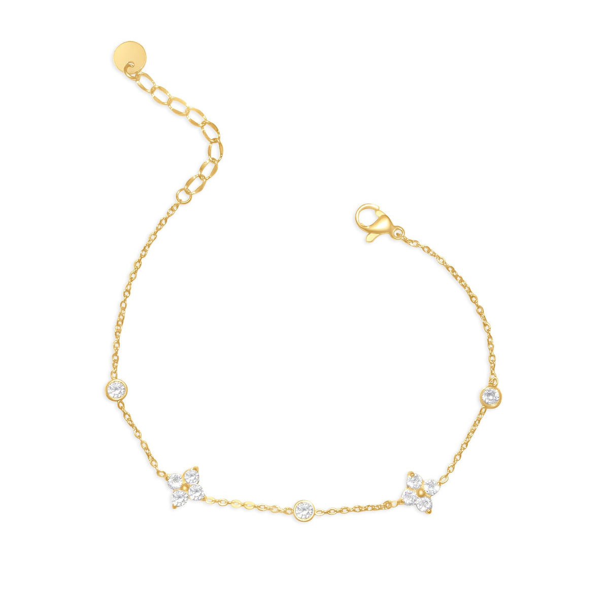 Two Diamond Flower Bracelet