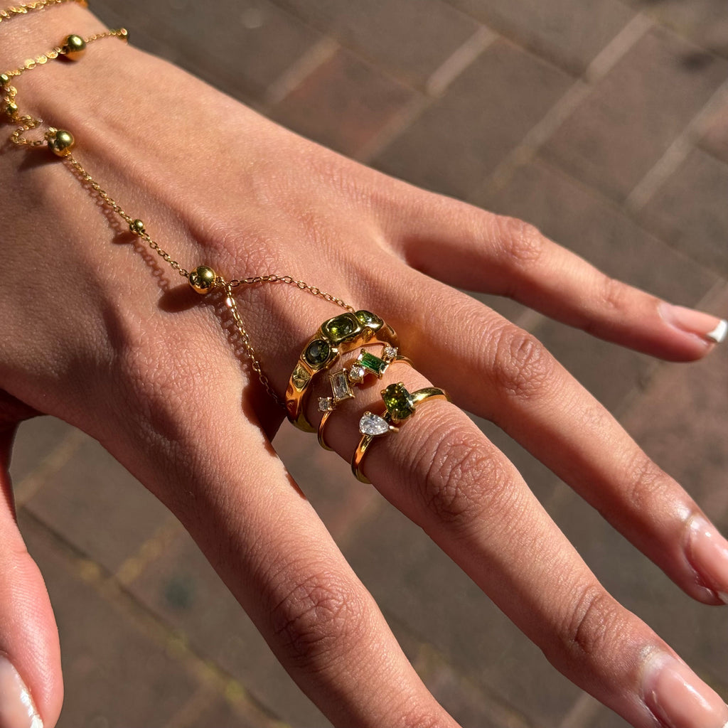 Olive Green Diamond Ring