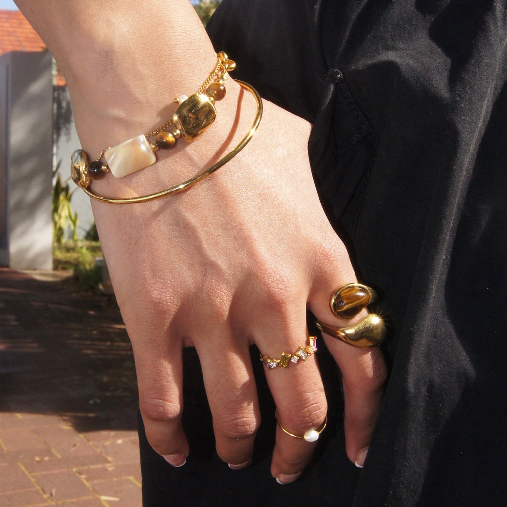 Chunky Pearl and Stone Bracelet