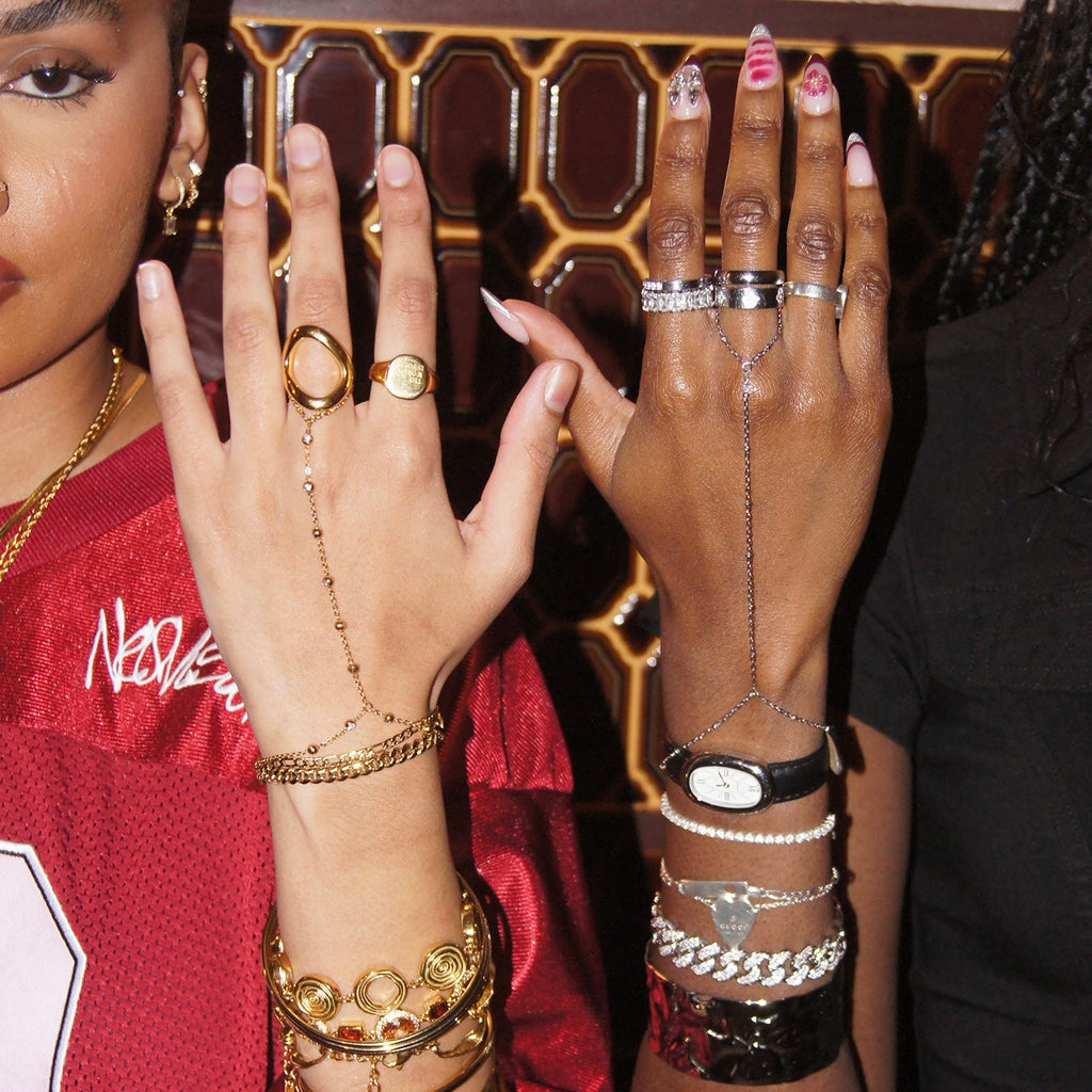 Diamonds Beaded Hand Chain
